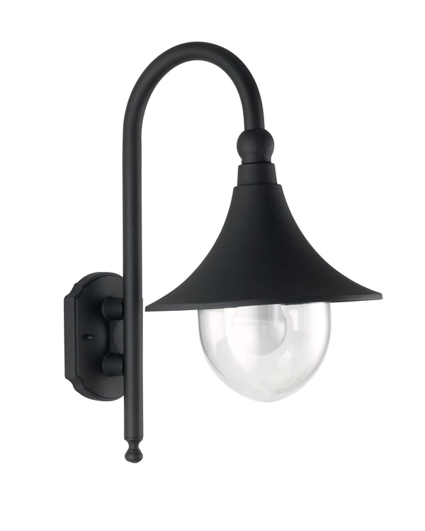 Lanterna Verso Basso Alluminio Nero Teuta Stagna Diffusore E27 sconto