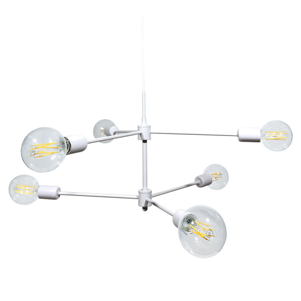 online Lampadario 6xE27 Montatura Verniciata Bianco E-Energy Lara