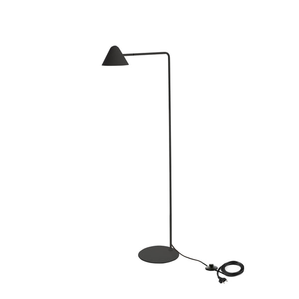 Lampada da Terra a LED 25x45,5xH129,5 cm in Metallo e Marmo Antares Nero-1