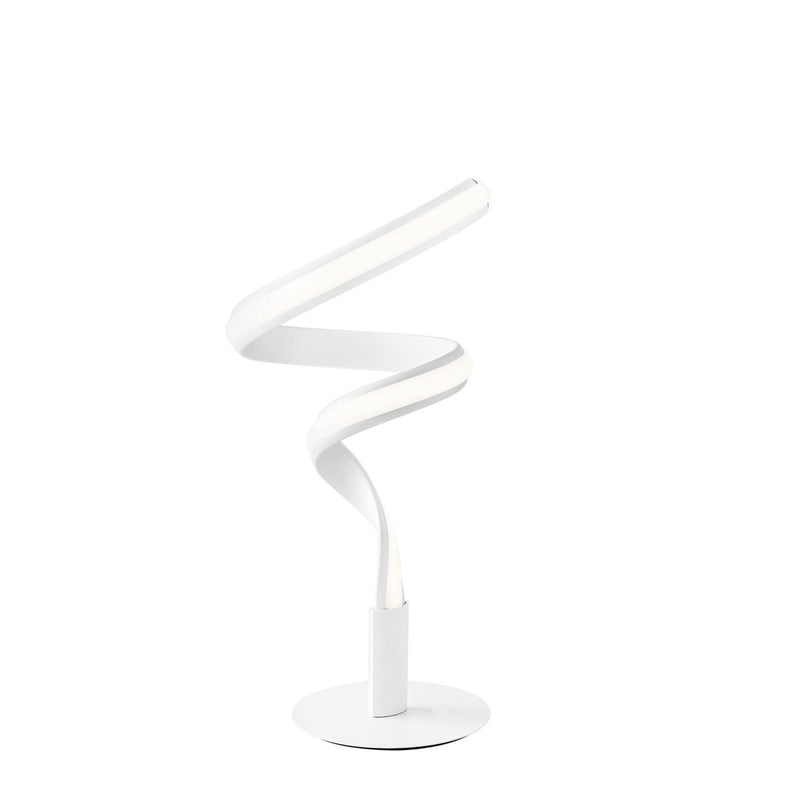 Lampada da Tavolo Led 24x18x49 cm in Alluminio Bellatrix Bianco Goffrato-1