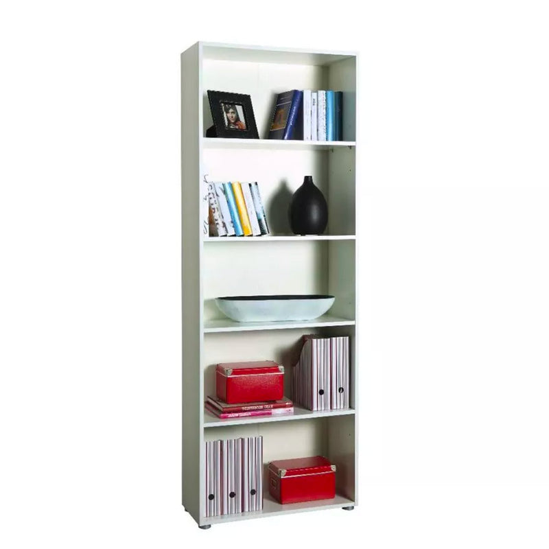 Libreria 5 Ripiani 70x29,8x197 cm in Truciolare Nobilitato Bianca-1