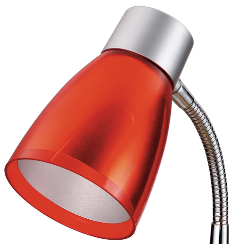 Lume per Scrivania Rossa Orientabile Plastica Metallo Lampada Moderna E14 Ambiente LDT055ARK-2