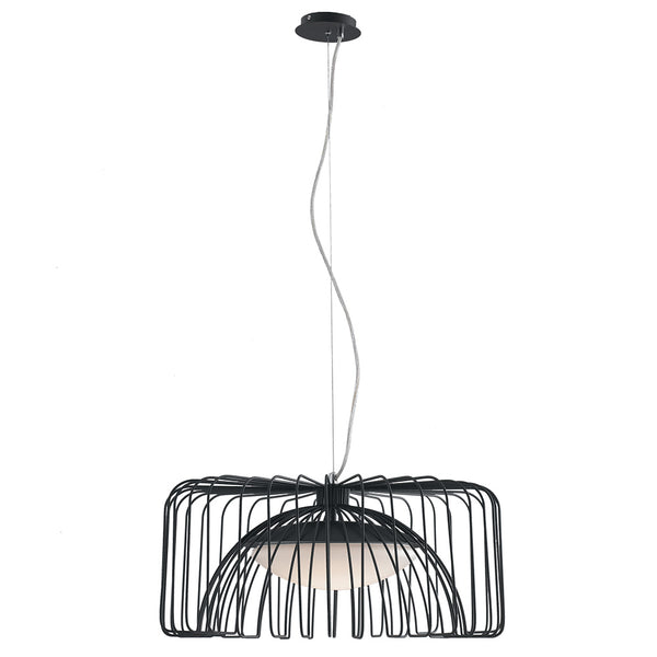 Lampadario sospeso Nero Metallo decoro Moderno Led 24 watt Luce Naturale prezzo