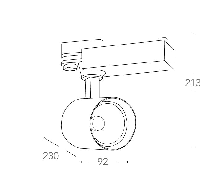 Faretto Nero Alluminio Pressofuso Binario Led 20 watt Luce Naturale Intec LED-EAGLE-B-20WM-4