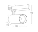 Binario Alluminio Bianco Pressofuso Faretto Led 40 watt Luce Calda Intec LED-EAGLE-W-40WC-4