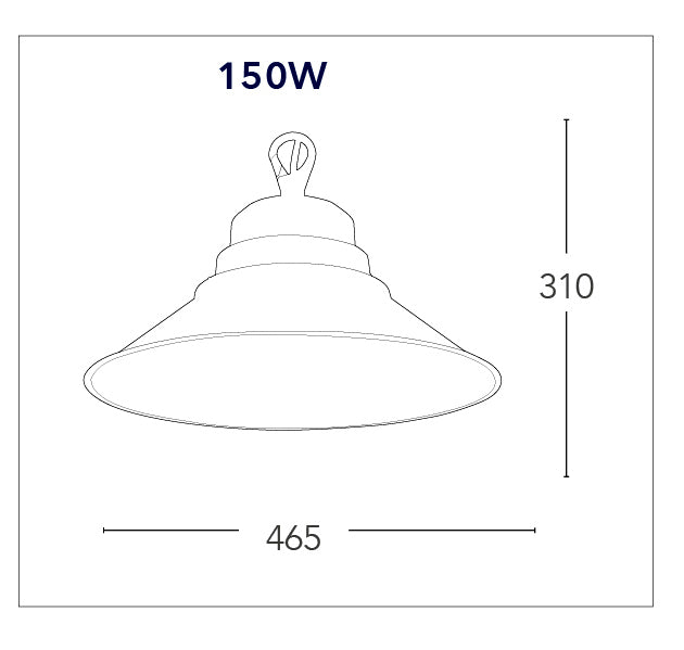 Plafoniera Lampada Impermeabile Alluminio Led High Bay 150 watt Luce Naturale Intec LED-FUTURA-150W-3