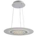 Lampadario Sospeso Tondo Bianco Metallo Acrilico Cristalli Led 42 watt Luce Naturale Ambiente LED-HIMALAYA-S50-1