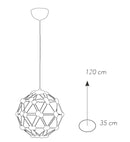 Sospensione Sferico Acciaio Cromo Lampadario Moderno Led tondi 32 watt Luce Naturale Ambiente LED-MOLES-S35-4