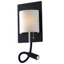 Applique Metallo Nero Paralume Bianco Luce da Lettura Flessibile Led 9 watt Luce Naturale Ambiente LED-POP-BW-1