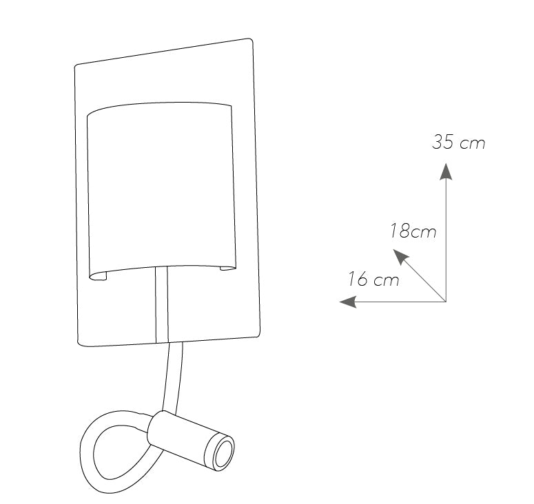 Applique Moderna Luce da Lettura Flessibile Metallo Bianco Paralume Nero Led 9 watt Luce Naturale Ambiente LED-POP-WB-4