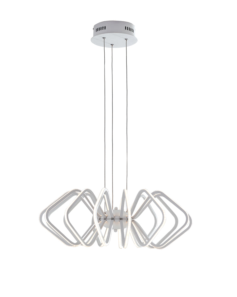 Lampadario Sospeso Bianco Alluminio Moderno Profilo Led 70 watt Luce Calda Ambiente LED-PRESLEY-S62-1