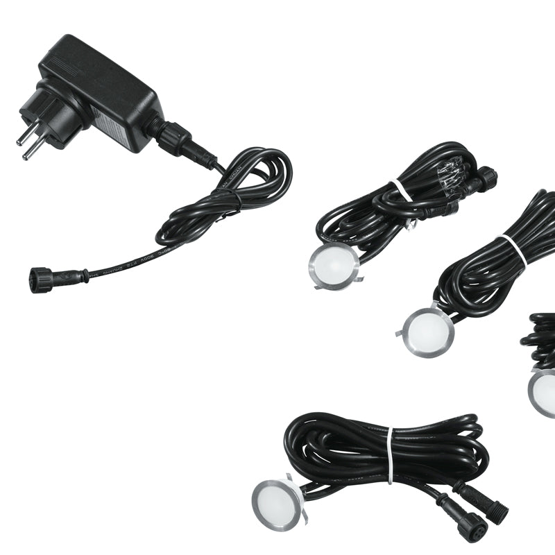 Kit 6 Faretti Calpestabili Pavimento Parete Alluminio Nikel Led 3,6 watt Luce Naturale Intec LED-RIDER-R6-3