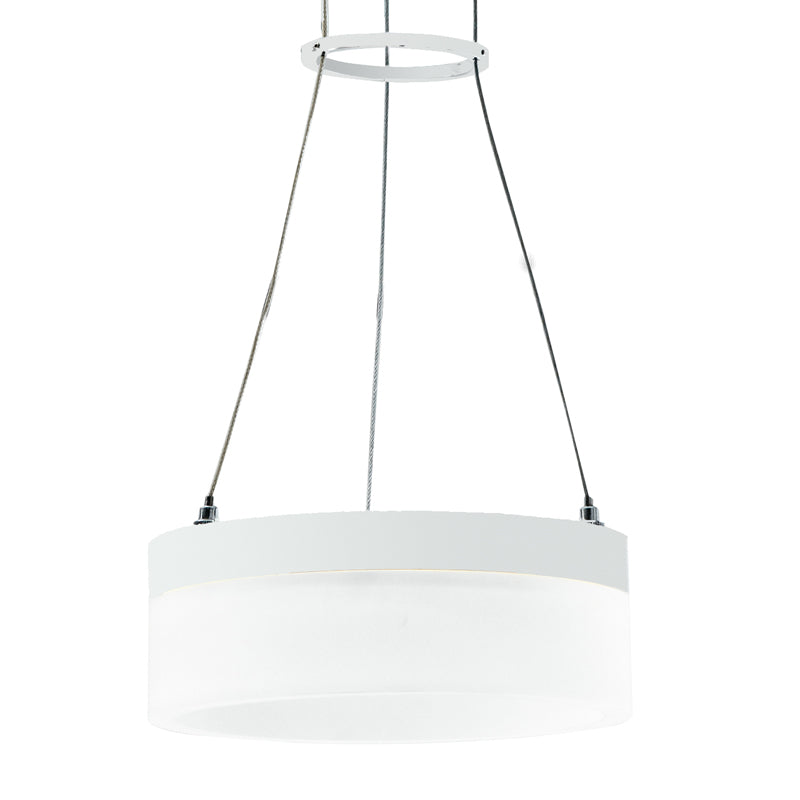 Sospensione Bianca Anello Alluminio Acrilico Lampadario Moderno Led 12 watt Luce Naturale Ambiente LED-SATURN-S20-3