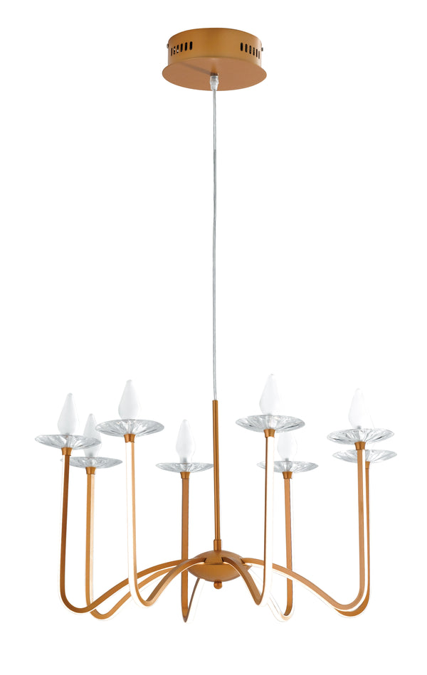 sconto Lampadario sospeso Oro Rosso Alluminio Moderno Profilo Led 42 watt Luce Calda