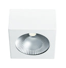 Plafoniera Bianca Cubica Metallo rifletto Cromo Incasso Cartongesso Led 10 watt Luce Fredda Intec LED-SLOT-10WF-1