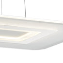 Lampadario Sospeso Rettangolare Bianco Metallo Acrilico Led 65 watt Luce Naturale Ambiente LED-TRESOR-S8557-2