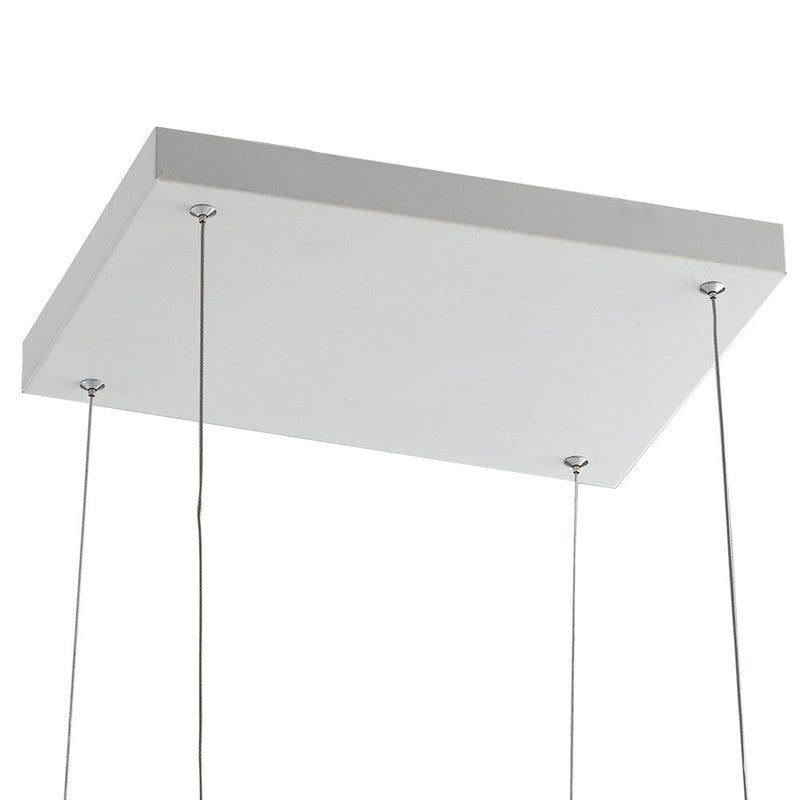 Lampadario Sospeso Rettangolare Bianco Metallo Acrilico Led 65 watt Luce Naturale Ambiente LED-TRESOR-S8557-3