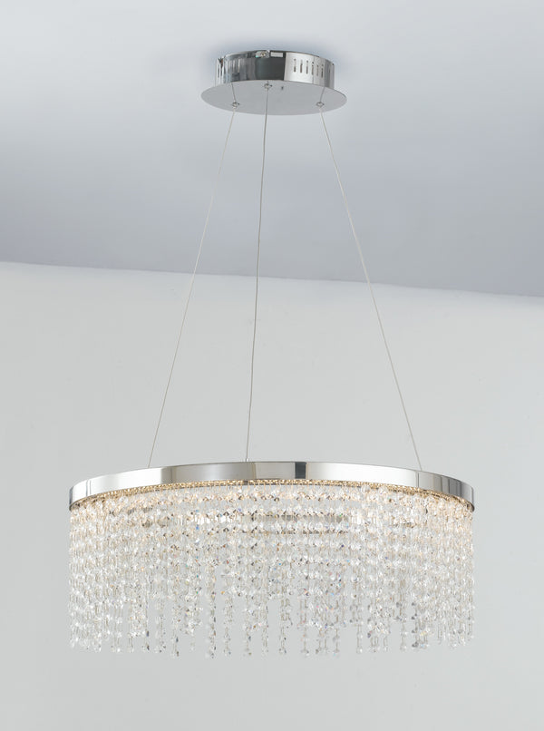 Lampadario Classico Circolare Pendenti Cristalli K9 Metallo Led 60 watt Luce Naturale prezzo