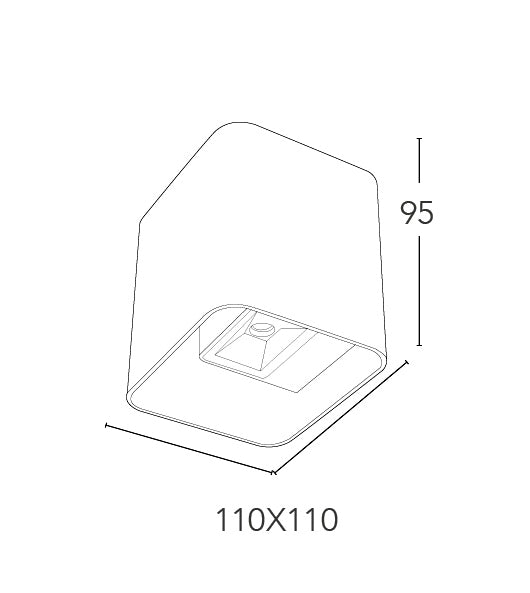 Applique Nera Cubica Alluminio Emissione Luce Sopra e Sotto Lampada Led 14 watt Luce Naturale Intec LED-W-BIOME-3