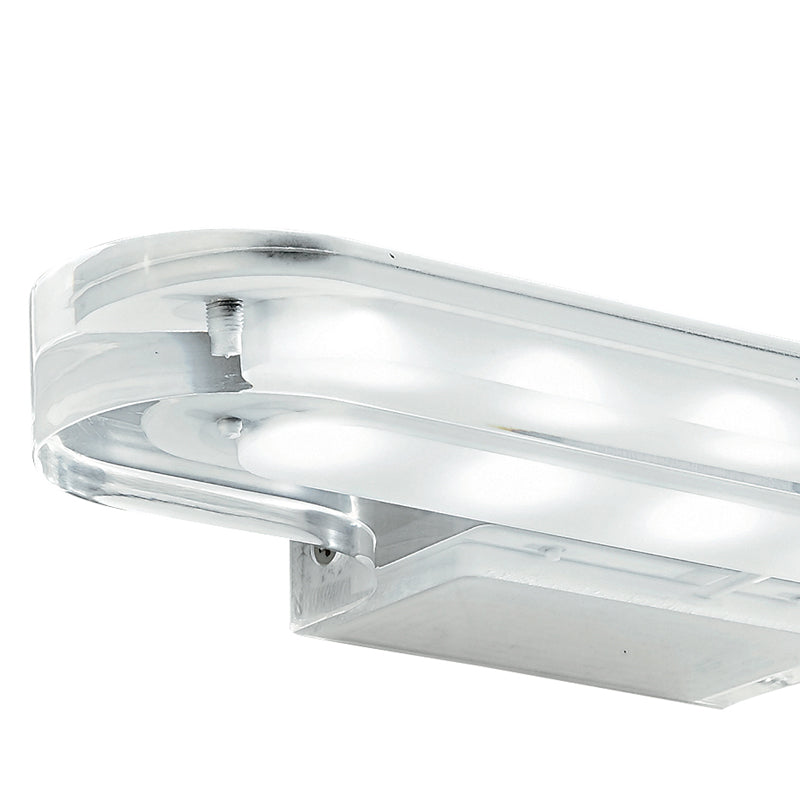 Applique Bagno Alluminio Cromo Profilo Acrilico Trasparente Led 6 watt Luce Calda Intec LED-W-PHOENIX/6W-2