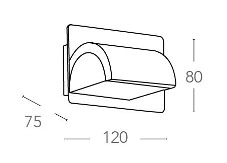 Applique Arco Alluminio Cromato Diffusore Acrilico Lampada Bagno Led 3 watt Luce Calda Intec LED-W-RIGEL/3W-3