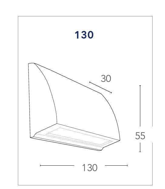 Faretto Segna Passi Emissione Luce verso Basso Alluminio Nero Led 4 watt Luce Naturale Intec LED-W-SHELBY-130-4