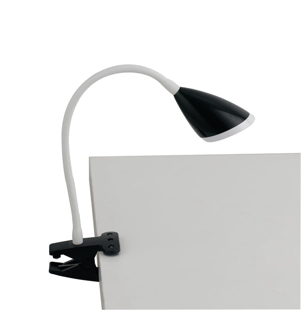 Lampada da Tavolo Flessibile con Pinza Silicone paralume Metallo Nero Led 3,2 watt Luce Naturale acquista