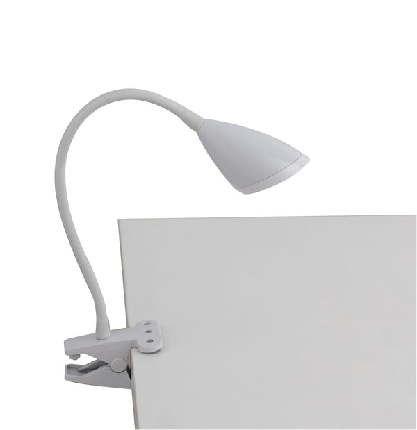 Lume per Scrivania con Pinza paralume Metallo Bianco Silicone Flessibile Led 3,2 watt Luce Naturale prezzo