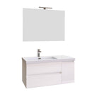 Mobile Bagno Sospeso 100 cm Lavabo e Specchio Bonussi Pegaso Bianco Larice-1