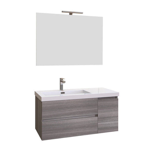 Mobile Bagno Sospeso 100 cm Lavabo e Specchio Bonussi Pegaso Grigio Eucalipto acquista