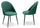 Set 2 sedie Imbottite 51x58x87 cm In Tessuto Tiffany  Lola Verde Smeraldo