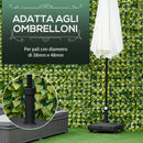 Base per Ombrellone da Giardino 45x45x39 cm Palo 38-48 mm con Ruote in HDPE Nero-4