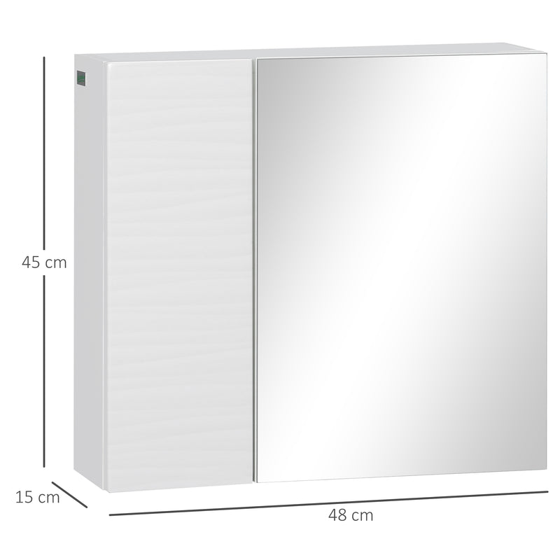 Armadio a Specchio 4 Ripiani 48x15x45 cm in Truciolato e Vetro Bianco – acquista  su Giordano Shop