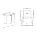 Mobile Lavatoio Sospeso 50,5x50,5x56 cm 2 Ante Montegrappa Novella Dipiù Antracite-6