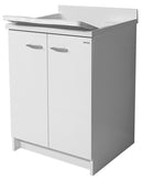 Mobile Lavatoio 60x60x85cm 2 Ante Asse in Termoplastico Montegrappa Marella Bianco con Cesto-1