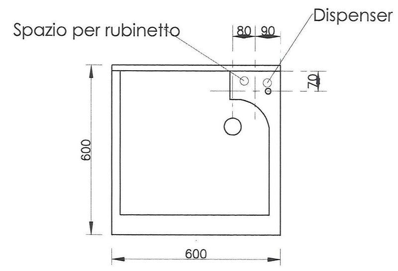 Mobile Lavatoio 60x60x85cm 2 Ante Asse in Termoplastico Montegrappa Marella Bianco con Cesto-6