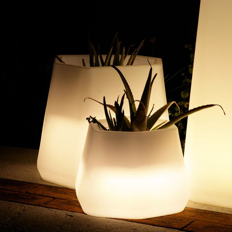 Vaso Luminoso da Giardino a LED 40x35x27 cm in Resina 5W Magnolia Multicolore-7