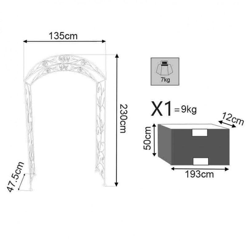 Arco da Giardino 135x47,5x230 h cm in Acciaio Bianco – acquista su Giordano  Shop