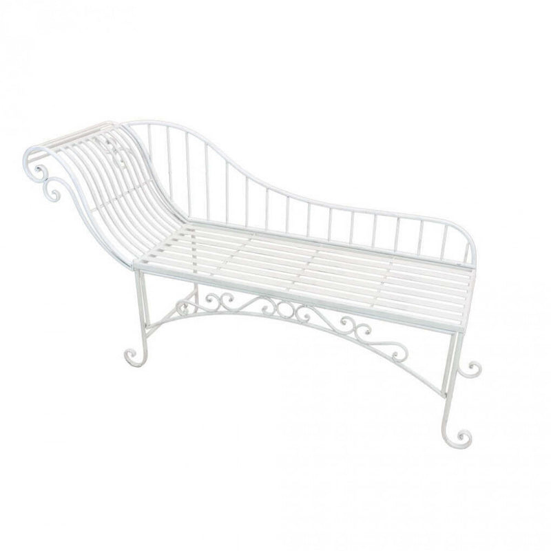 Chaise Longue Josephine Bianco Antico 156x43x84 h cm in Acciaio Bianco-3