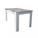 Tavolo Pepper 160x80x75 h cm in Truciolare bilaminato Bianco e Grigio effetto Cemento-1