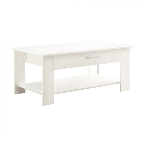 sconto Tavolino Salotto Myrto 110x60x44 h cm in Truciolare bilaminato Bianco