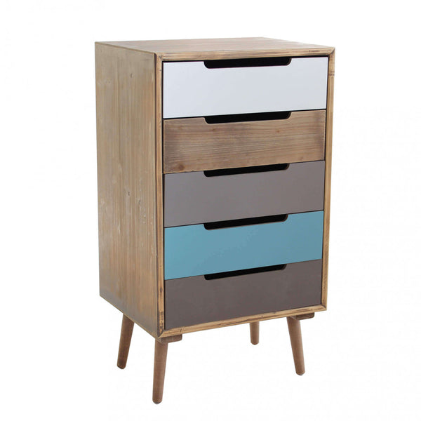 Cassettiera Darwin 45x36,5x81,5 h cm in Legno Multicolor sconto