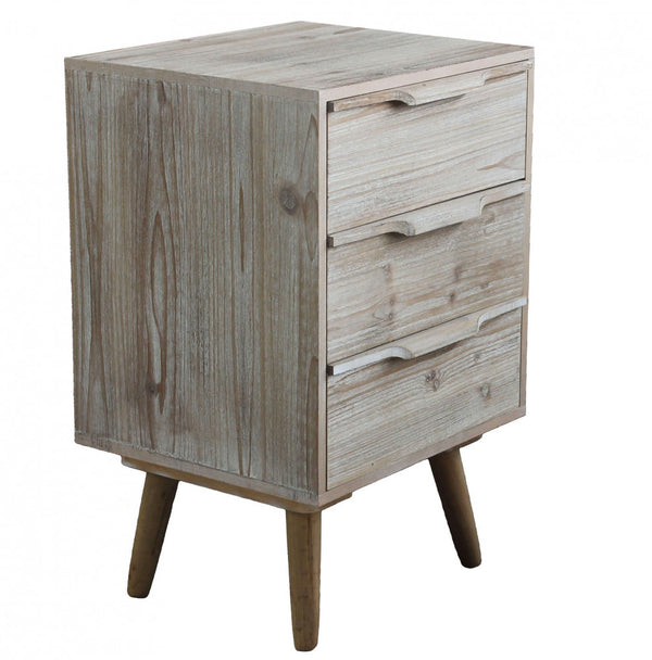 Mobiletto 3 Cassetti con Gambe in Legno 40x36x64 h cm in Legno di paulownia Tortora prezzo