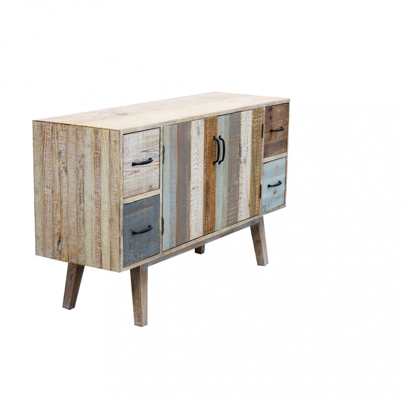 Mobile Fred 131x40x77 h cm in Legno Multicolor-5