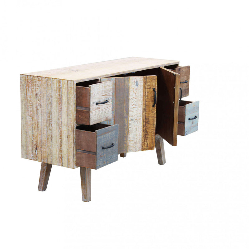 Mobile Fred 131x40x77 h cm in Legno Multicolor-6