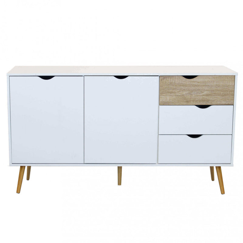 Mobile Bradley 147x39x82 h cm in Legno Bianco-4