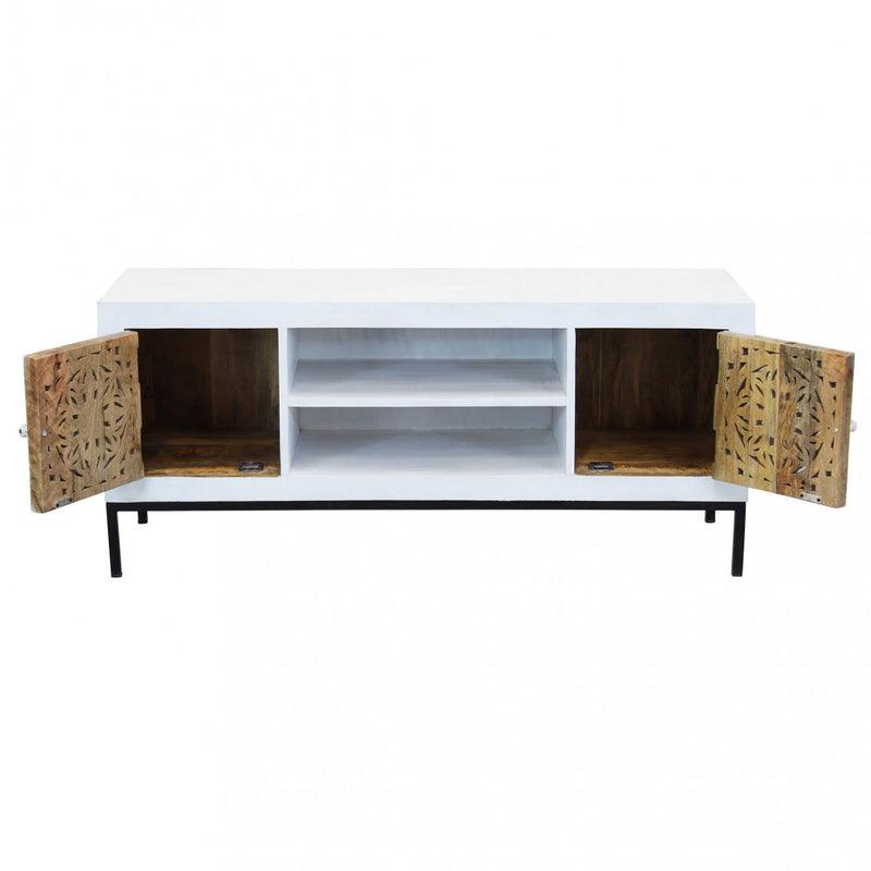 Mobile TV Clifford 130x40x55 h cm in Legno Marrone-4