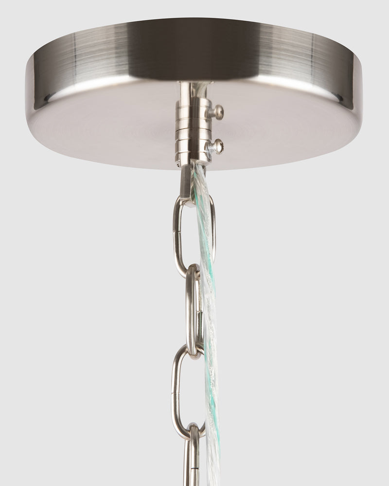 Lampadario Neoclassic in Metallo e Vetro Alicante Nickel