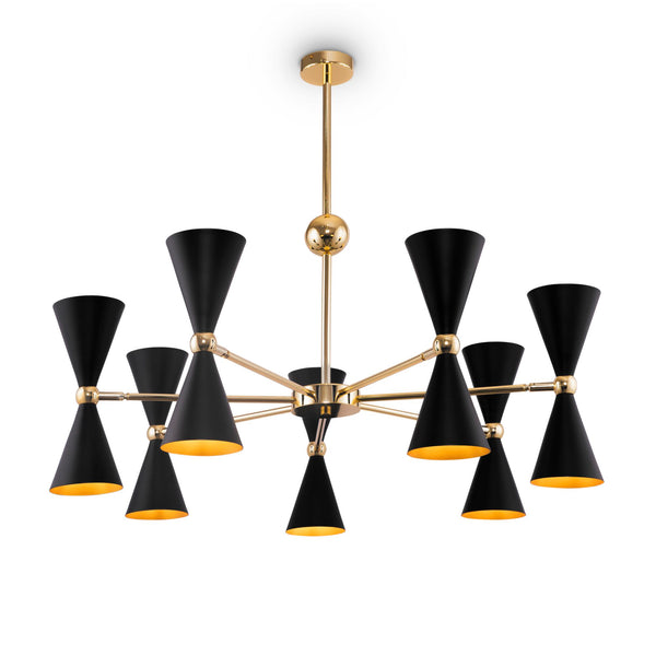 Lampada pendente Modern in Metallo Vesper Nero con Oro acquista