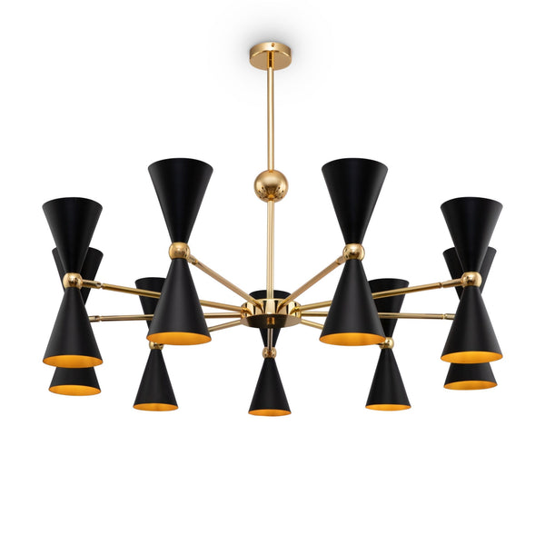 Lampada pendente Modern in Metallo Vesper Nero con Oro prezzo